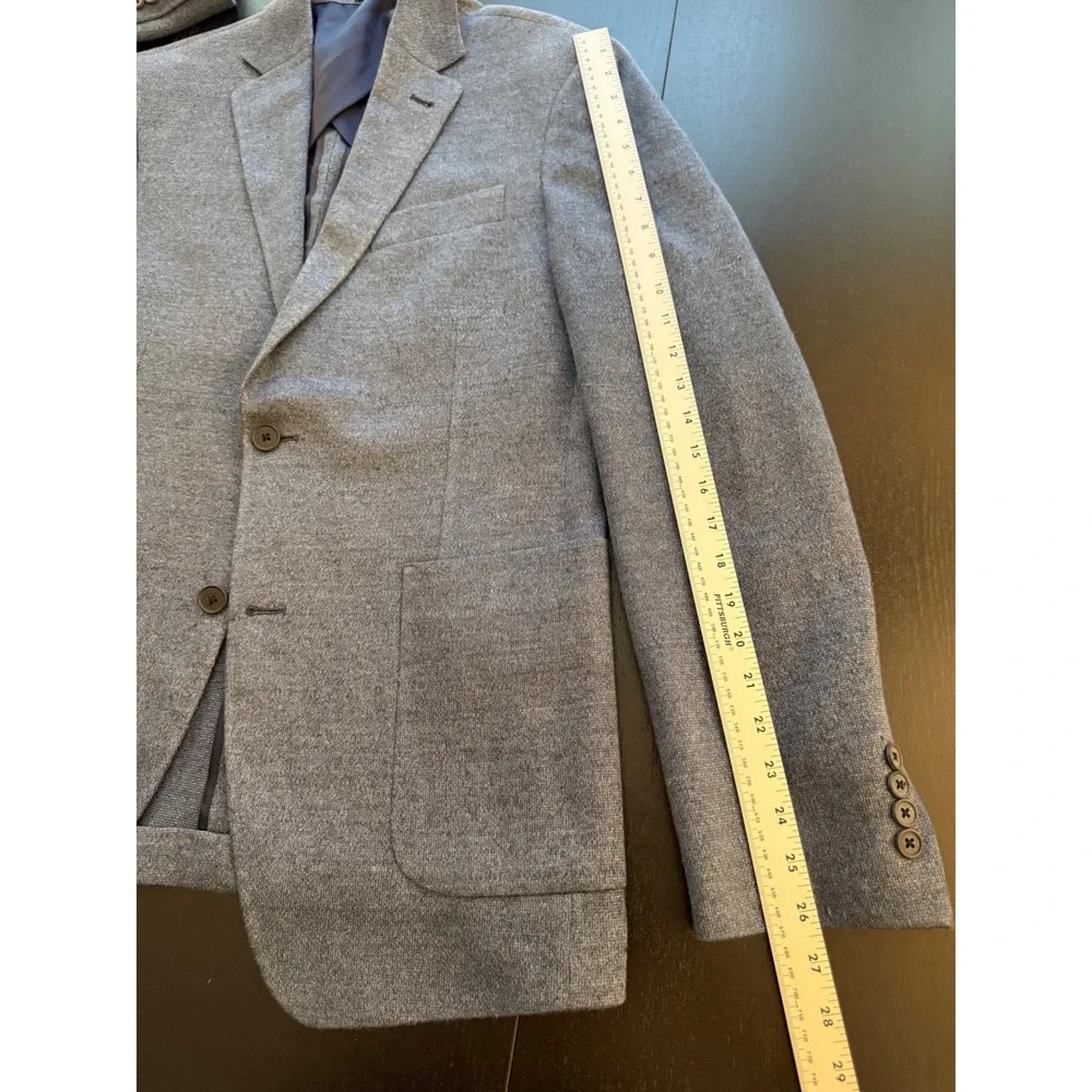 Nordstrom 100% Linen Trim‎ Fit Blazer Mens 40R Blue Two-Button Sport Coat Jacket